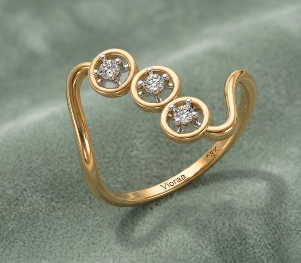 Triple Halo Diamond Open Ring