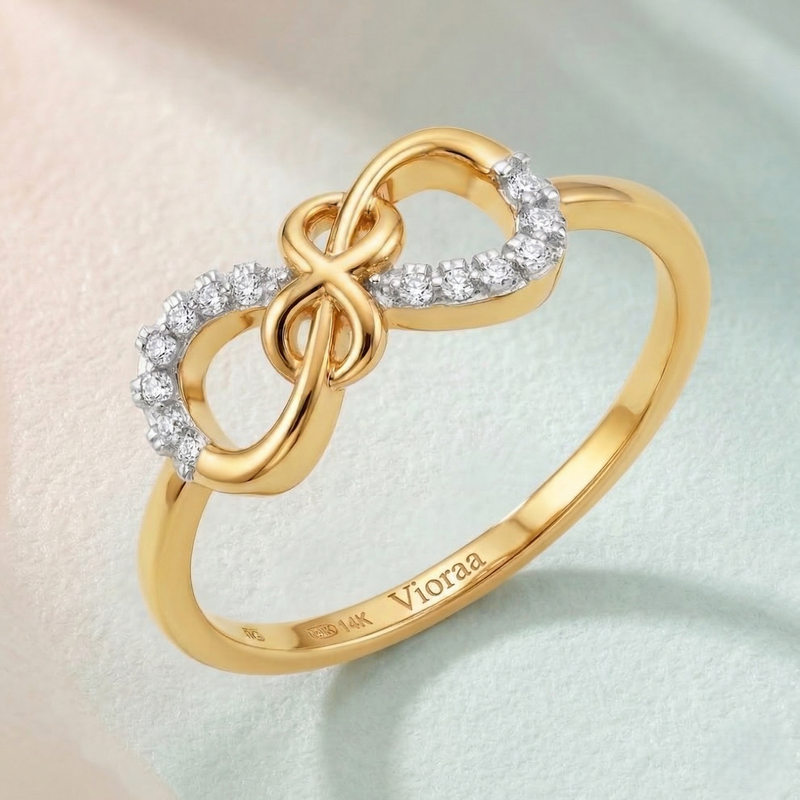 Vioraa Infinity Heart Diamond Ring
