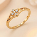 VIORAA Minimalist Floral Diamond Ring