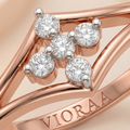 VIORAA Minimalist Floral Diamond Ring
