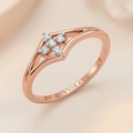VIORAA Minimalist Floral Diamond Ring