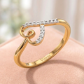 Elegant Ribbon Diamond Curve Ring