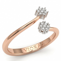 VIORAA Dual Bloom Diamond Open Ring
