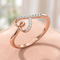 Elegant Ribbon Diamond Curve Ring