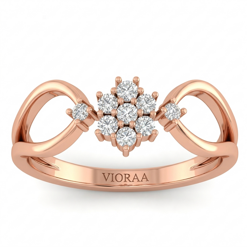 VIORAA Floral Infinity Diamond Ring