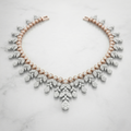 Elegant Two-Tone Diamond Cascade Necklace