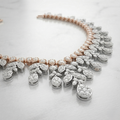 Elegant Two-Tone Diamond Cascade Necklace