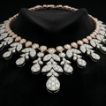 Elegant Two-Tone Diamond Cascade Necklace