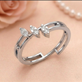 Triple Leaf Diamond Open Ring