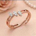 Triple Leaf Diamond Open Ring