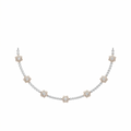Floral Diamond Station Necklace in Rose Gold