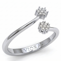 VIORAA Dual Bloom Diamond Open Ring