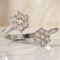 VIORAA Dual Bloom Diamond Open Ring