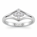VIORAA Diamond Crown V Ring