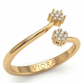VIORAA Dual Bloom Diamond Open Ring